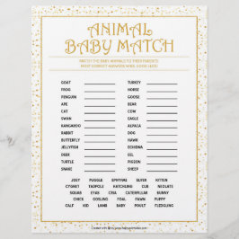 Animal Baby Match [Golden Sparkles] Brevhuvud