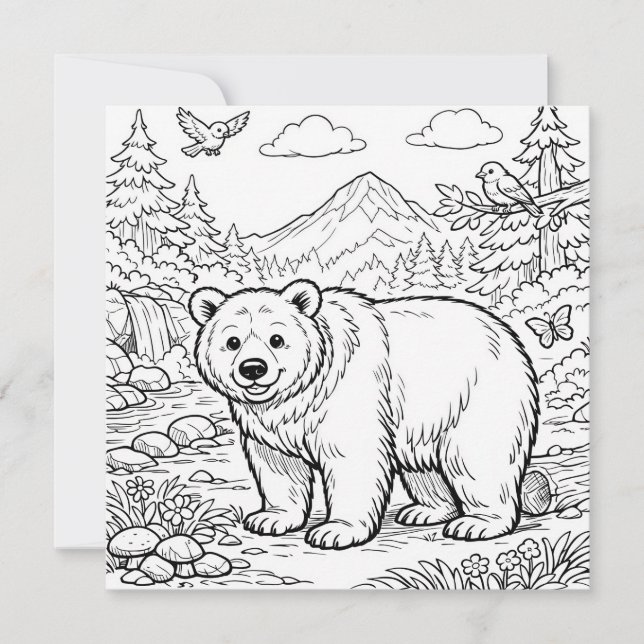 Animal Bear Black White Coloring Page (Framsida)