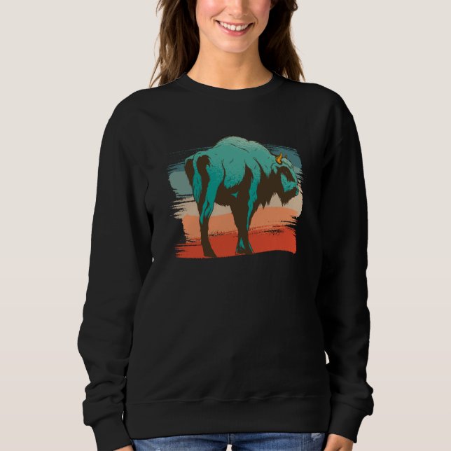 Animal Bison Illustration T Shirt (Framsida)