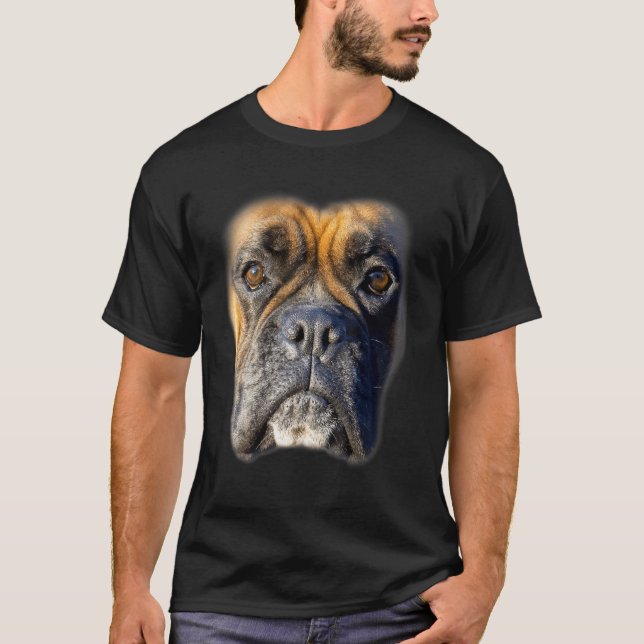 Animal Boxer Ansikte Hund T Shirt (Framsida)