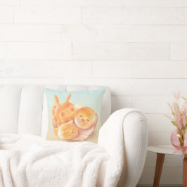 Animal Bread Basket: Smiling Bichon, Bunny & Cat Kudde