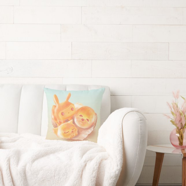 Animal Bread Basket: Smiling Bichon, Bunny & Cat Kudde (Soffa)