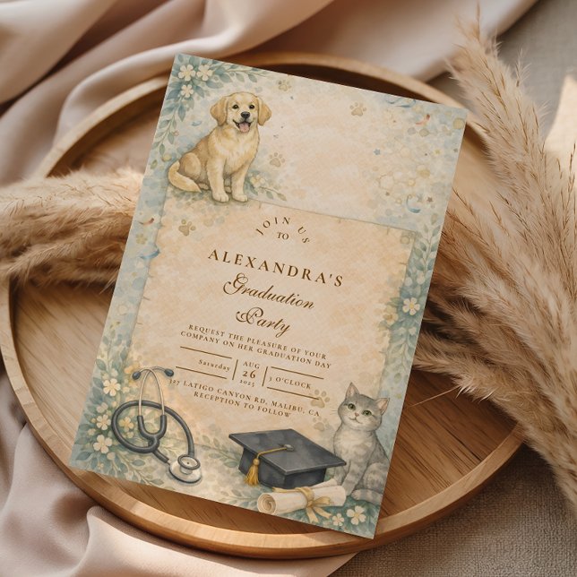 Animal Care White Coat Graduation Inbjudningar (Skapare uppladdad)