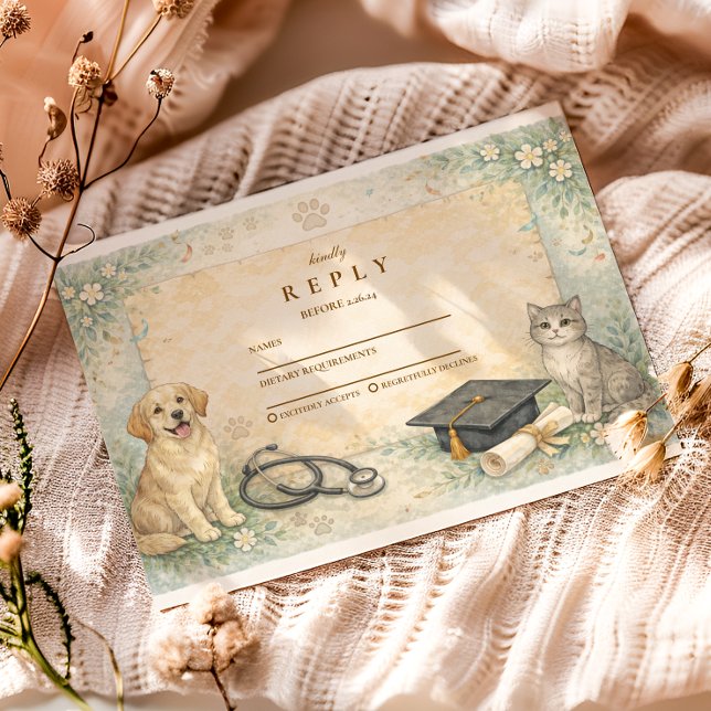 Animal Care White Coat Graduation OSA Kort (Skapare uppladdad)