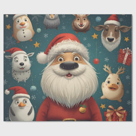 Animal Christmas Santa  Presentpapper