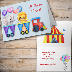 Animal Circus Småbarn Personlig Valentine Helgkort