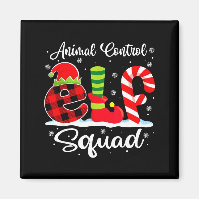 Animal Control Elf Squad Christmas Officer Matchin Magnet (Framsidan)
