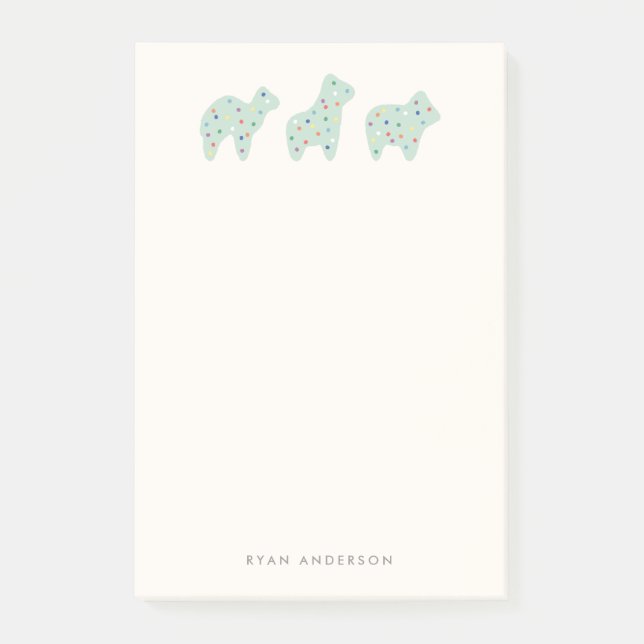 Animal Cookie Parad Barn Post-it - Mint (Framsida)