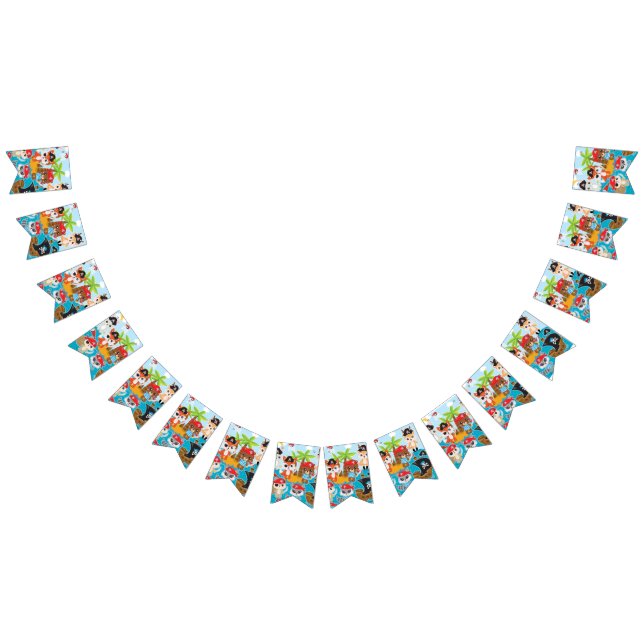 ANIMAL CREW Party Pirat Bunting Flaggor (Alla)