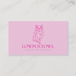 Animal Design for Professionals Pink Lowpoly Owl Visitkort