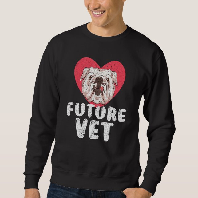 Animal Doktor Vet Tech Veterinary Assistant Future Lång Ärmad Tröja (Framsida)
