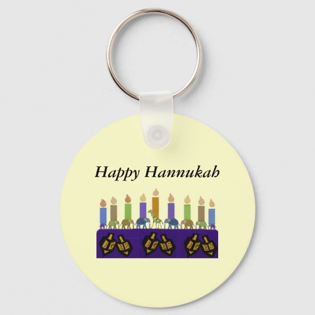 Animal Dreidel Hannukah Menorah Keychain Nyckelring (Framsida)