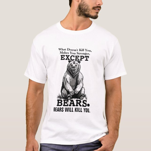 Animal Graphic Hej Bear Humor, Funny Wildlife T Shirt (Framsida)