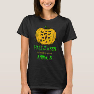 Animal Halloween Pumpkin Jack o lantern Zoo Veteri T Shirt