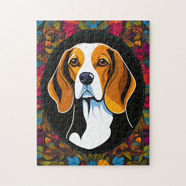 Animal Hund Beagle Vibrant Pussel (Vertikal)