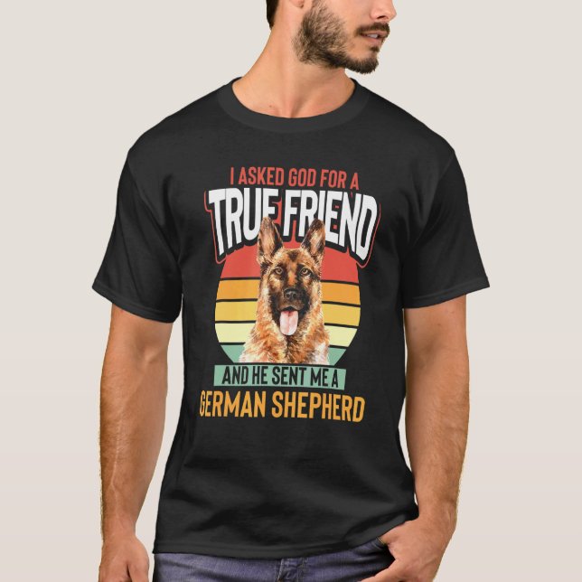 Animal Hund Friend German Shepherd T Shirt (Framsida)