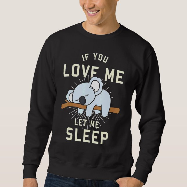 Animal Idea Sleeping Koala Lång Ärmad Tröja (Framsida)