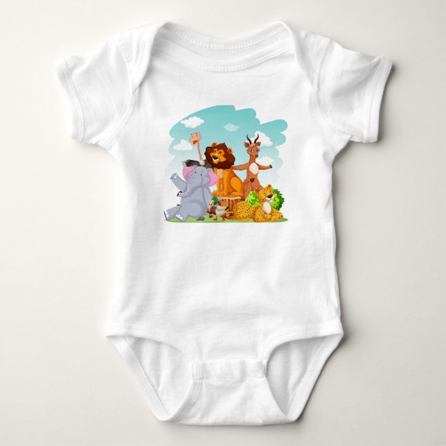 Animal Kingdom Baby Jersey Bodykostym T Shirt (Framsida)
