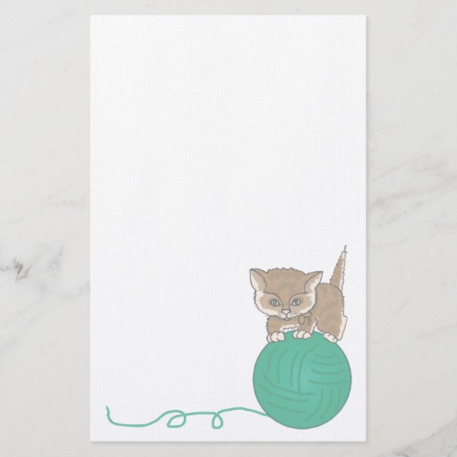 Animal Kitten Djurälskares Stationery Brevpapper (Framsida)