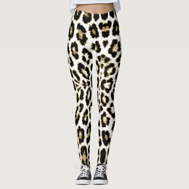 Animal Leopard Cheetah Print Mönster Leggings (Framsida)