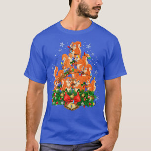 Animal Lover Chipmunk Squirrels Julgran Hol T Shirt