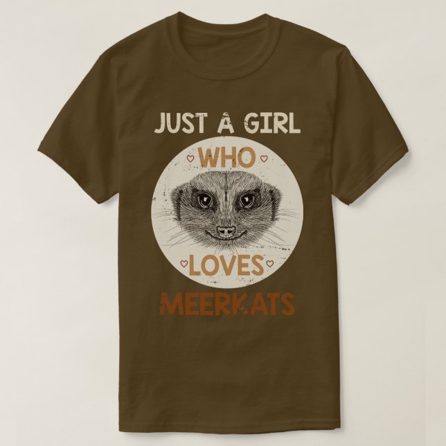 Animal Lover Girl Gift Afrika Meerkat T Shirt (Design framsida)