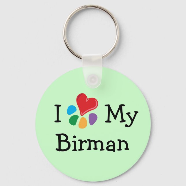 Animal Lover_I Heart Min Birman Nyckelring (Framsida)