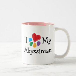 Animal Lover_I Heart My Abyssinian Två-Tonad Mugg