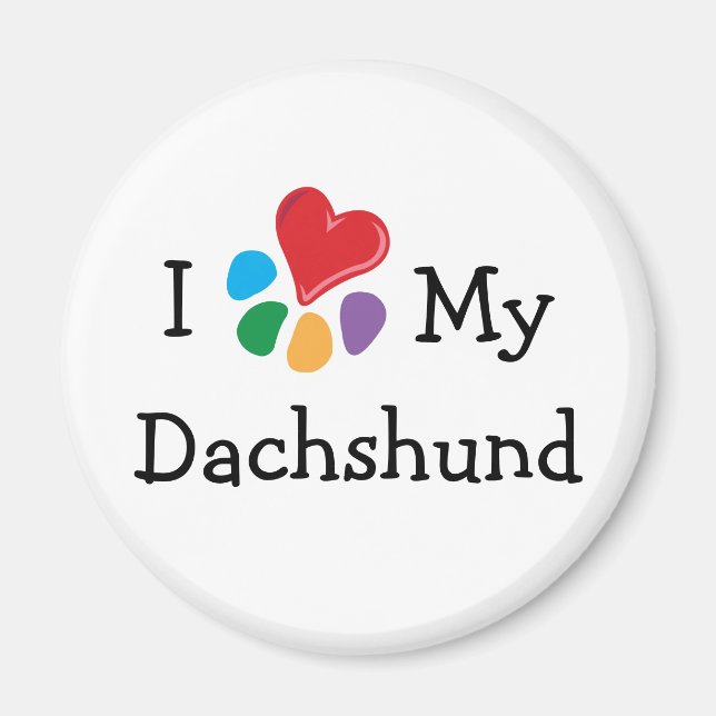 Animal Lover_I Heart My Dachshund Magnet (Framsidan)