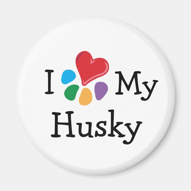 Animal Lover_I Heart My Husky Magnet (Framsidan)