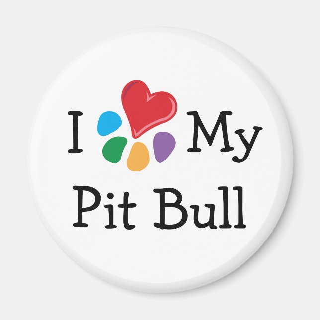 Animal Lover_I Heart My Pit Bull Magnet (Framsidan)