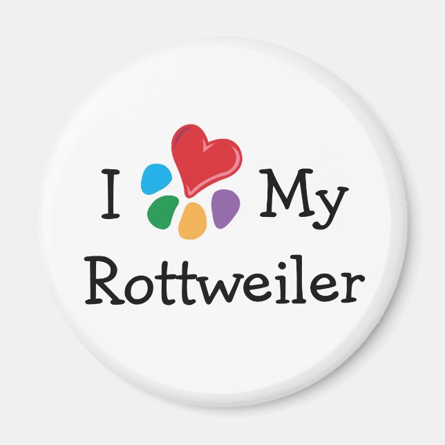Animal Lover_I Heart My Rottweiler Magnet (Framsidan)