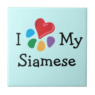 Animal Lover_I Heart My Siamese Kakelplatta