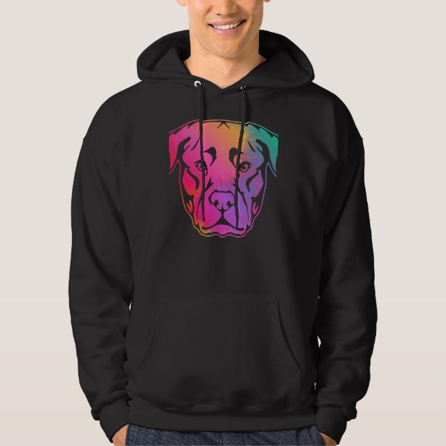 Animal Lover Pet Owner Pitbull Ansikte Hoodie (Framsida)