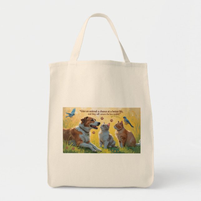 Animal Lovers Tote Bag Tygkasse (Framsidan)