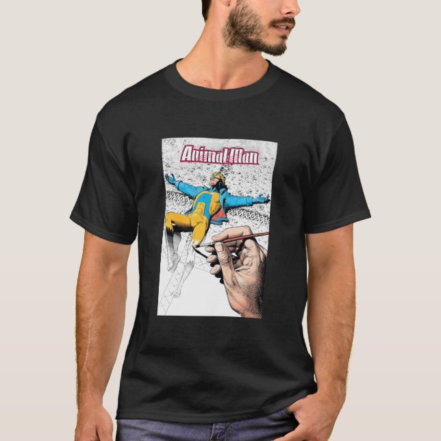 animal man, hero, superhero, cross, cover, grant m t shirt (Framsida)