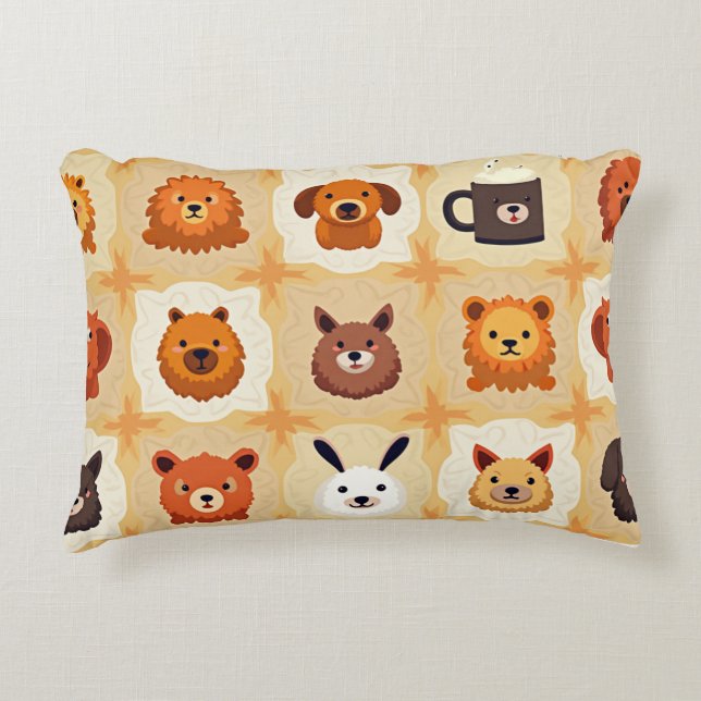 Animal Mönster Pillow Prydnadskudde (Framsidan)