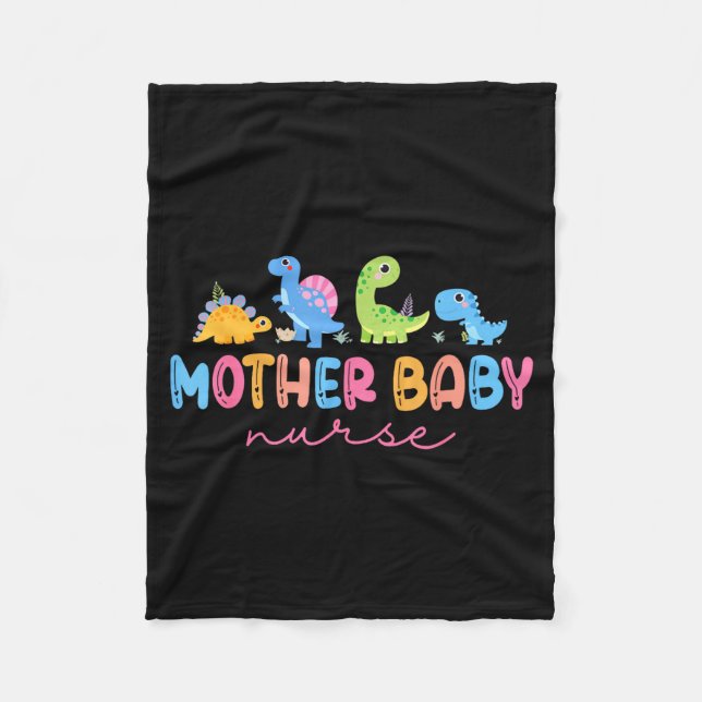 Animal Mother Baby Nurse Dinosaur Stpartum Rn Ob N Fleecefilt (Framsidan)