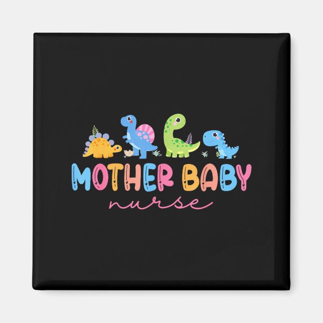 Animal Mother Baby Nurse Dinosaur Stpartum Rn Ob N Magnet (Framsidan)