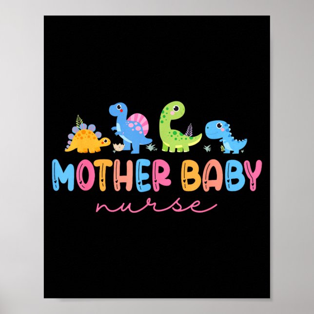 Animal Mother Baby Nurse Dinosaur Stpartum Rn Ob N Poster (Framsidan)