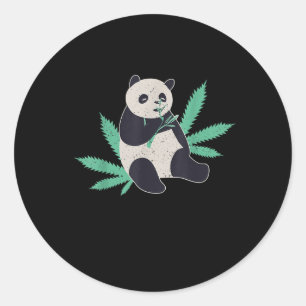 Animal Panda Ogräs Stoner Gift Runt Klistermärke