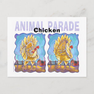 Animal Parad Chicken Vykort