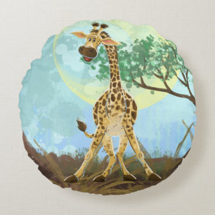 Animal Parad Giraffe Rund Kudde
