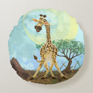 Animal Parad Giraffe Rund Kudde
