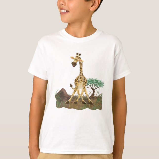 Animal Parad Giraffe T Shirt (Framsida)