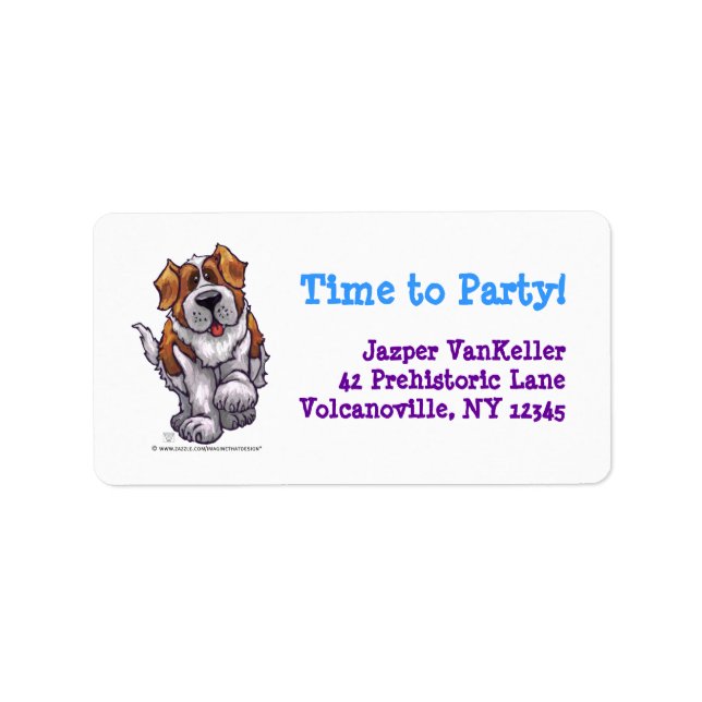 Animal Parad St. Bernard Hund Party Adressetikette Adressetikett (Framsidan)