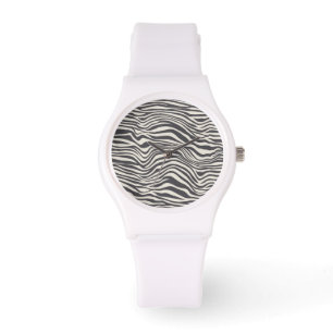ANIMAL PATTERNED ZEBRA DESIGN WHITE WATCH ARMBANDSUR