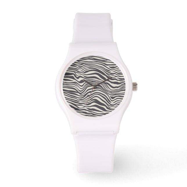 ANIMAL PATTERNED ZEBRA DESIGN WHITE WATCH ARMBANDSUR (Framsida)