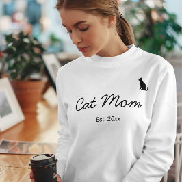 Animal Pet Lover Black Script Personalized Cat Mom T Shirt