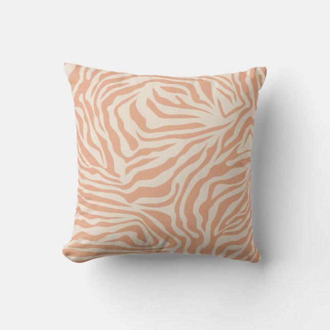 Animal Print Beige Zebra ränder Kudde (Framsida)